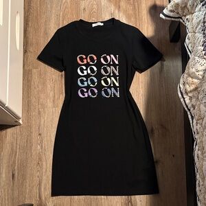 Black Graphic T-Shirt Dress